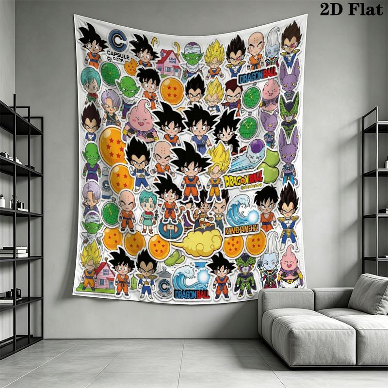 Dragon Ball Anime Heroes Wall Tapestry Aesthetic Wall Hanging Printed Fabric Blanket Decorative Tapestries For Bedroom Living Room Home Decor