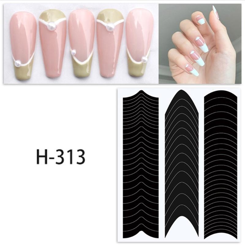Nail Art French Tip Guide French Nail Strips  French Nail Sticker Guide DIY French Manicure Nail Art Sticker Strips 1