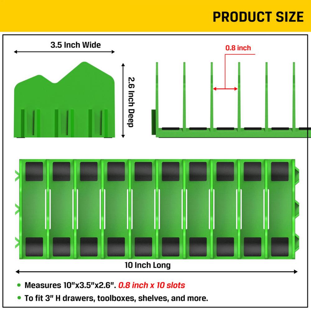 Plier Organizer Rack 10-Slot Tool Organizer with Non-Slip Rubber Base Tool Drawer Toolbox Storage Workshop Accessories