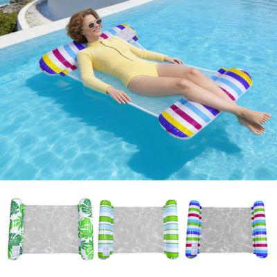 Inflatable Pool Float with Headrest Adults Size Water Hammock Single Person Foldable Floating Lounge Chair for Swimming Pool Beach Lake