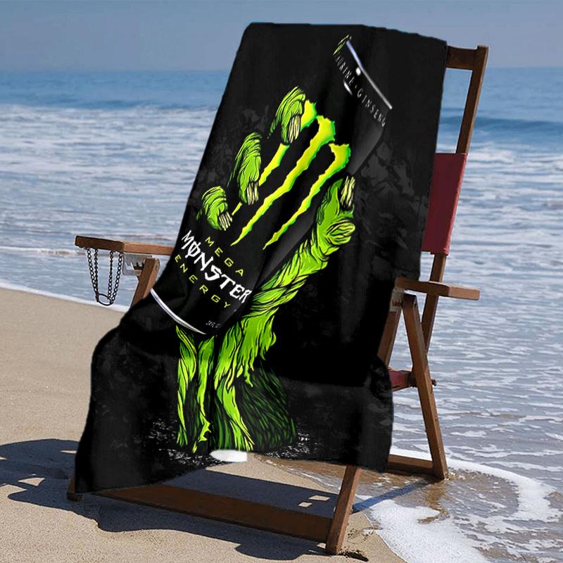 Beweis Strandtuch mit Monster Energy LOGO Muster - weich, saugfähig, schnelltrocknend, maschinenwaschbar - perfekt zum Schwimmen, Camping, Baden