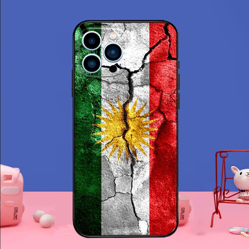Custodia per Telefono con Bandiera del Kurdistan per iPhone 16 15 14 13 12 11 17 Pro Max Plus 12 13 mini 16e 17 Air Bumper Cover