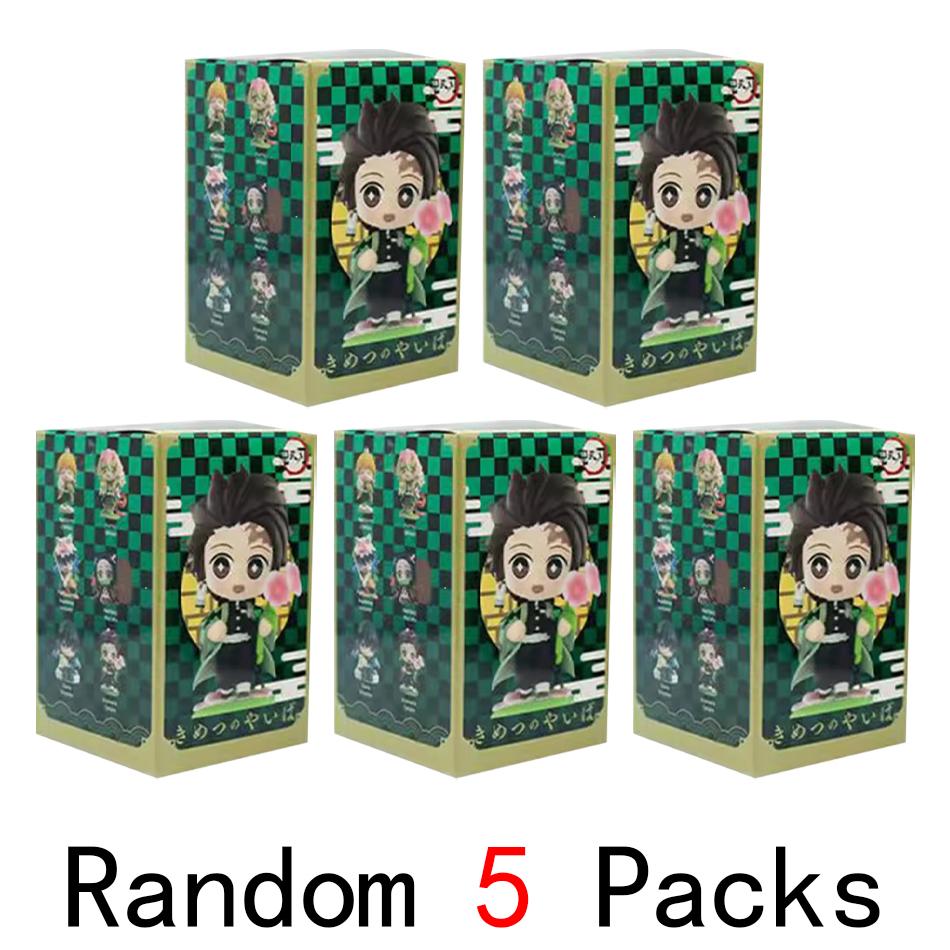 Anime Demon Slayer 6Pcs/Set Small Figure Boxed Character Multiple Combination Sets Cute Anime Toy Gift Collection Decoration PVC