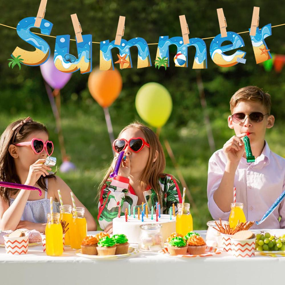 Themed Summer Beach Fruit Coconut Pattern Creativity Decorative Sticker Card