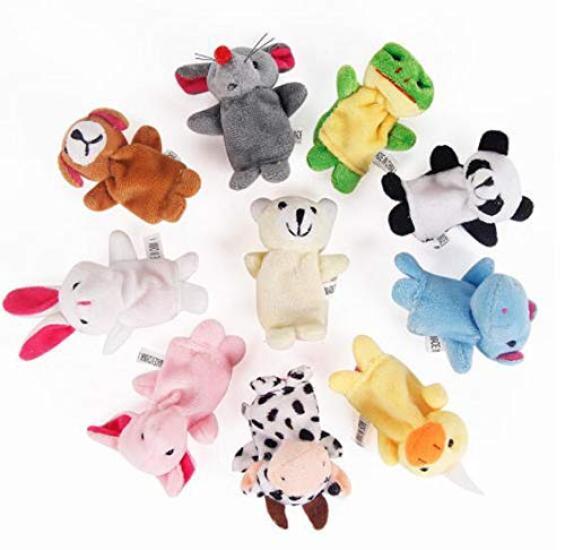 HJ Animal Finger Puppet Finger Finger Finger Plush Educational Finger Develops Fabric Finger Baby Color and Shape Shipped Randomly of Set, Puppets,