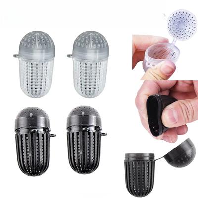 10pcs Mini Fish Bait Cage Thickened Plastic Ball Bait Box Fishing Lure Basket Feeder Holder Shrimp Lobster Fish Bait Trap Cage