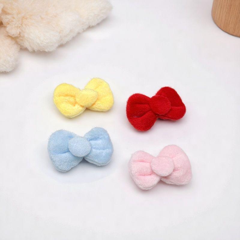 Plush Bow Hair Clips - DIY Handmade Fabric Accessories for Kids
