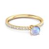 Moonstone Round Soliatire Ring -925 Sterling Silver Gold Vermeil