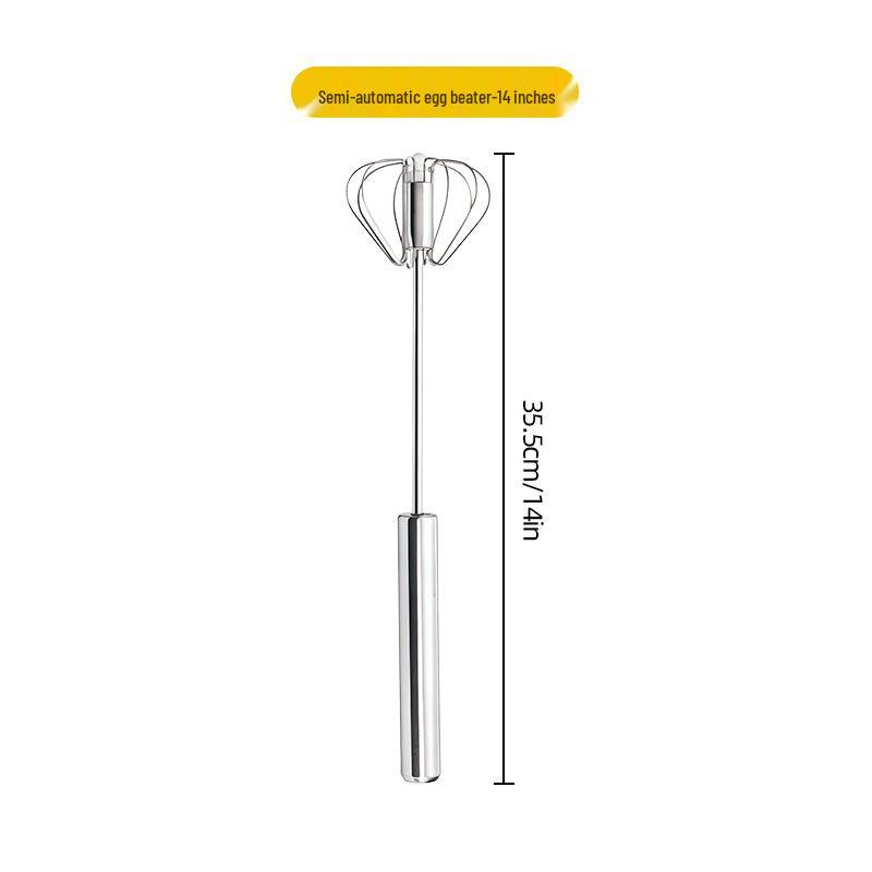 Stainless Steel Manual Egg Beater & Milk Frother Tool
