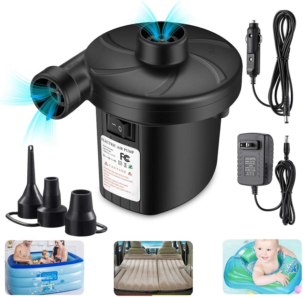Portable Electric Air Pump High Pressure Fast Inflator Deflator for Air Mattress Inflatable Boat Pool Floats Outdoor Blower