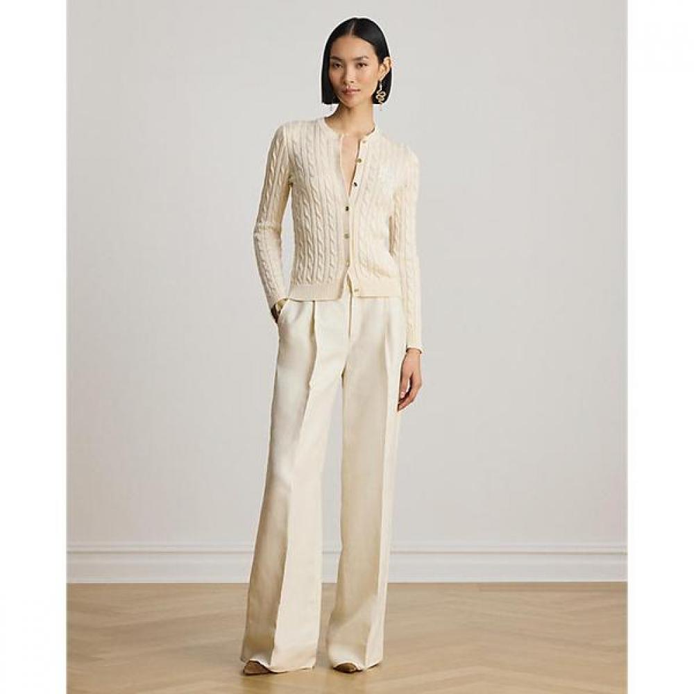 Lauren Ralph Lauren Cable Knit Cotton Blend Cardigan Wmlrswes6820924101