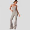 Womens High-Waisted Flared Leggings With Built-in Bra Top Set Yoga Activewear Gym Running Dance