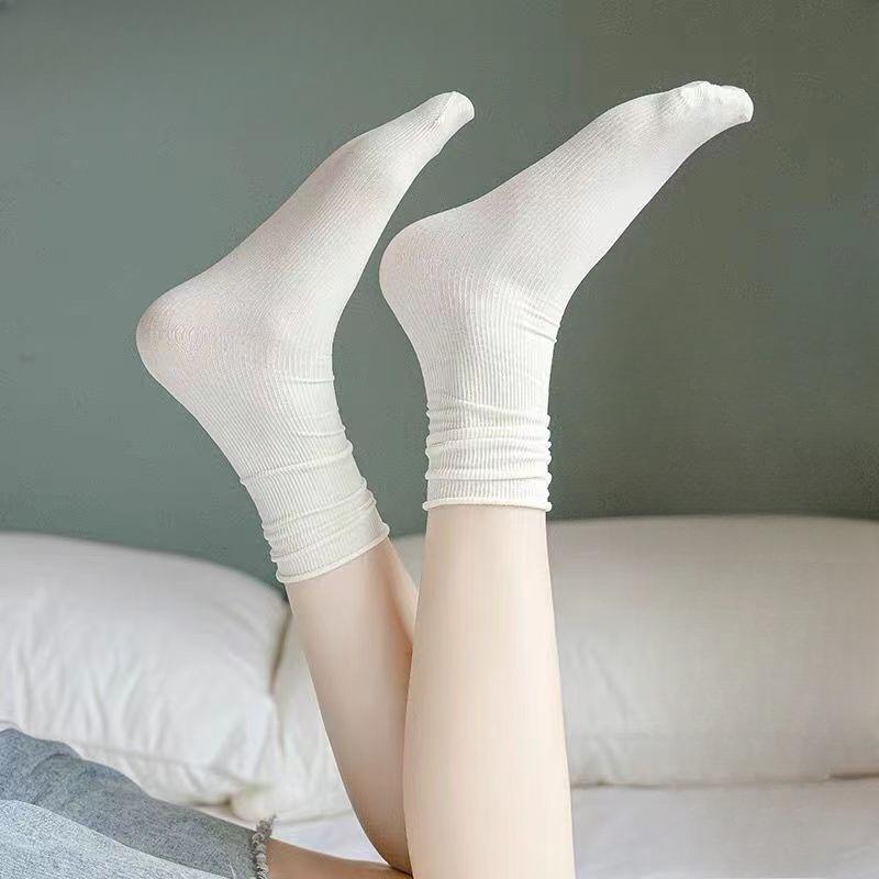 Female Summer Thin Fashion New Style In The Cylinder Ice Ice Pile Socks