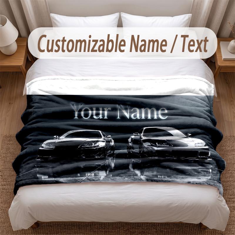 Other Similar Designs Theme Soft Blanket Personalized Custom Name Text Print Warm Blanket Home Sofa Bedroom Decor