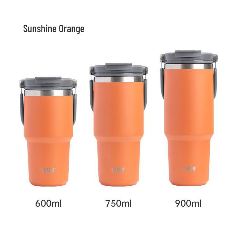 TYESO Large Capacity Dual-Use Car Cup - Double-Walled Thermal Insulated 304 Stainless Steel Ice Cooler