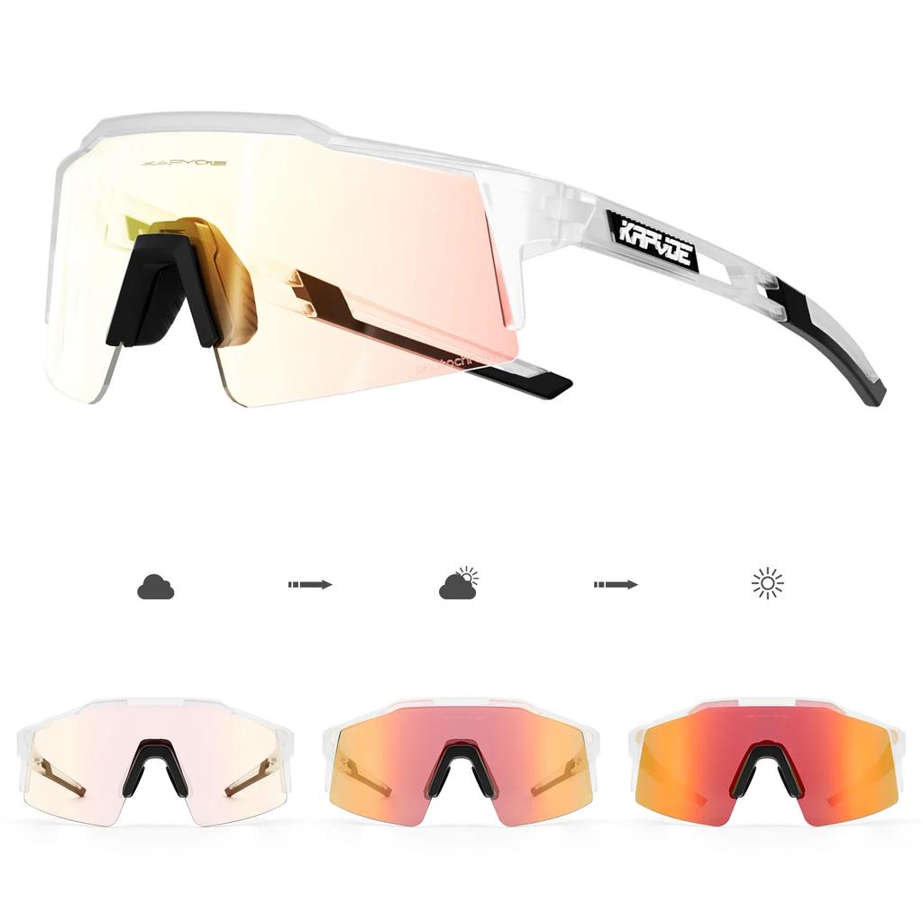 Kapvoe Pink Photochromic Cycling Glasses for Men Fashion MTB Road Bike Sunglasses Women Eyewear UV400 Protection Driving Classic