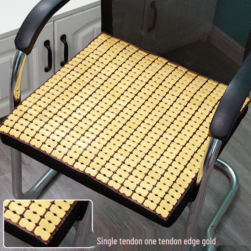 Summer Bamboo Cooling Chair Pad - Breathable, Non-Slip Cushion for Office, Dining, Car, and Students