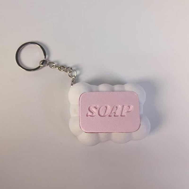 Soap Button Keyboard Fidget Toy 3D Printed Press-Type Finger Clicker Decompression Gadget Portable Bag Pendant Keyring Ornament