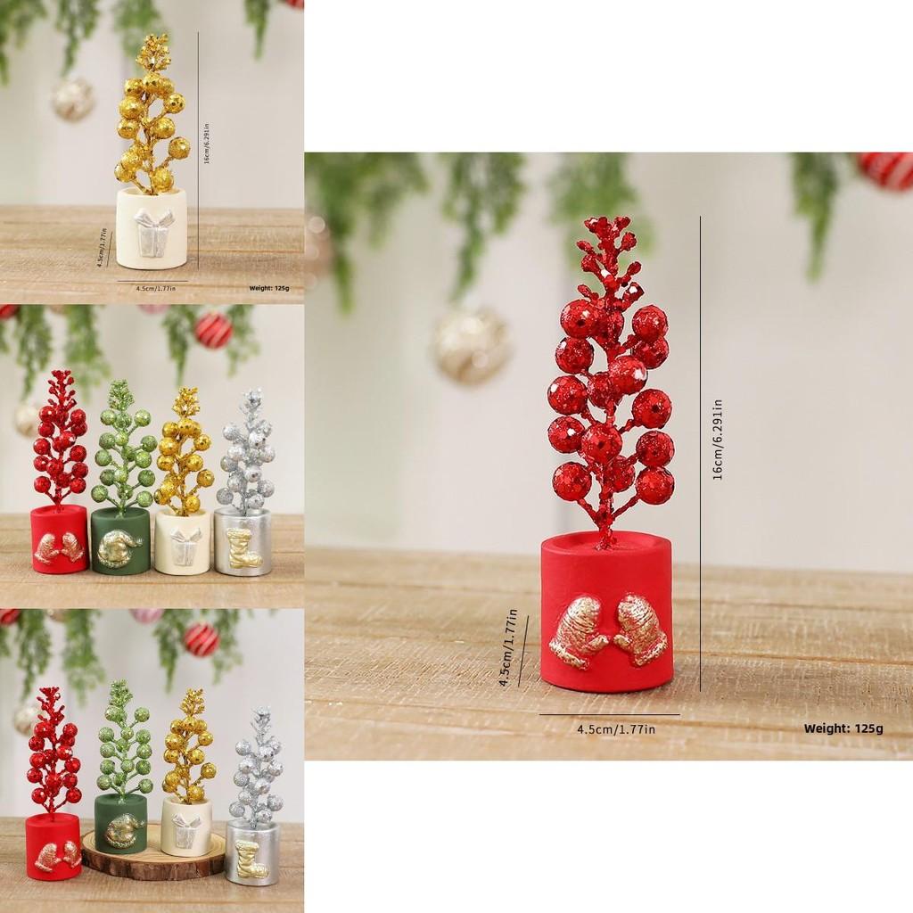 Christmas Fruit Potted Ornament With Classic Style For Indoor Desktop Scene Decoration