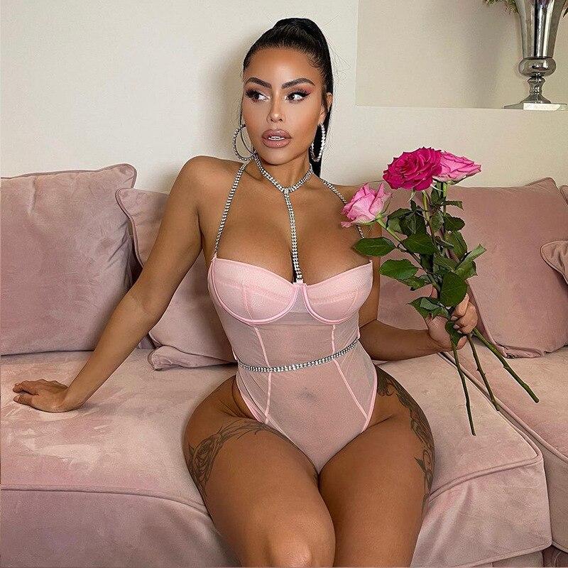 Buy Sexy Lace Bodysuit Women Sleeveless Solid Bodies Underwire Push Up  Lingerie High Cut Mesh Backless at affordable prices  free shipping, real  reviews with photos  Joom