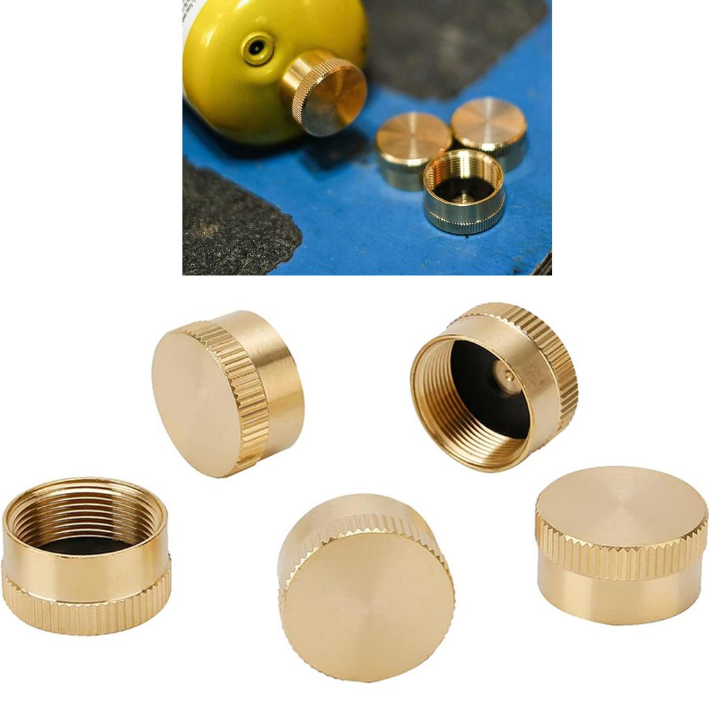 Portable Brass Propane Canister Cover Propane Tank Caps Durable Lid Cylinder Seal Brass Material Great for 1lb Cylinders