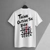 Think Outside The Box Shirt Funny Motivational Graphic Tee Creative Mindset T Shirt Entrepreneur Gift Back Print Top