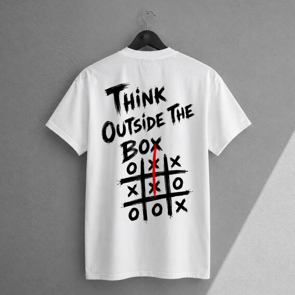Think Outside The Box Shirt Funny Motivational Graphic Tee Creative Mindset T Shirt Entrepreneur Gift Back Print Top