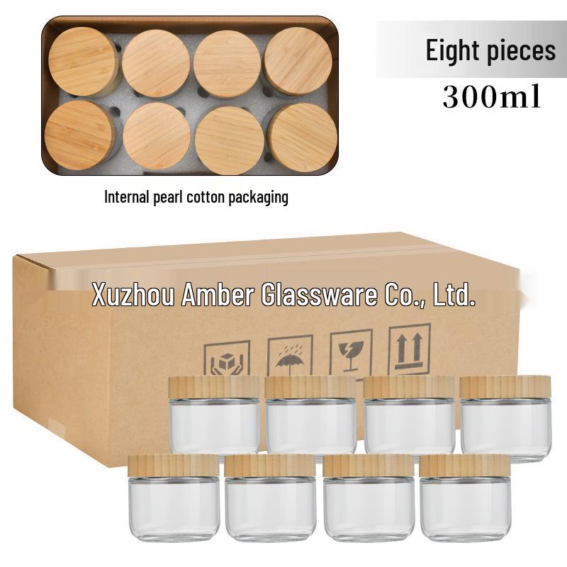 Large Glass Storage Jar with Bamboo Lid, Cereal & Yogurt Container, Sealed Oatmeal Cup