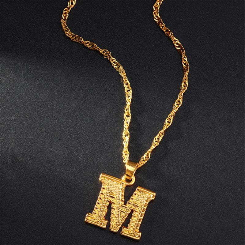 26 Alphabet Gold Plated Pendant Necklace Accessories Initial Necklace For Women Dainty Gold Letter A-Z Pendant
