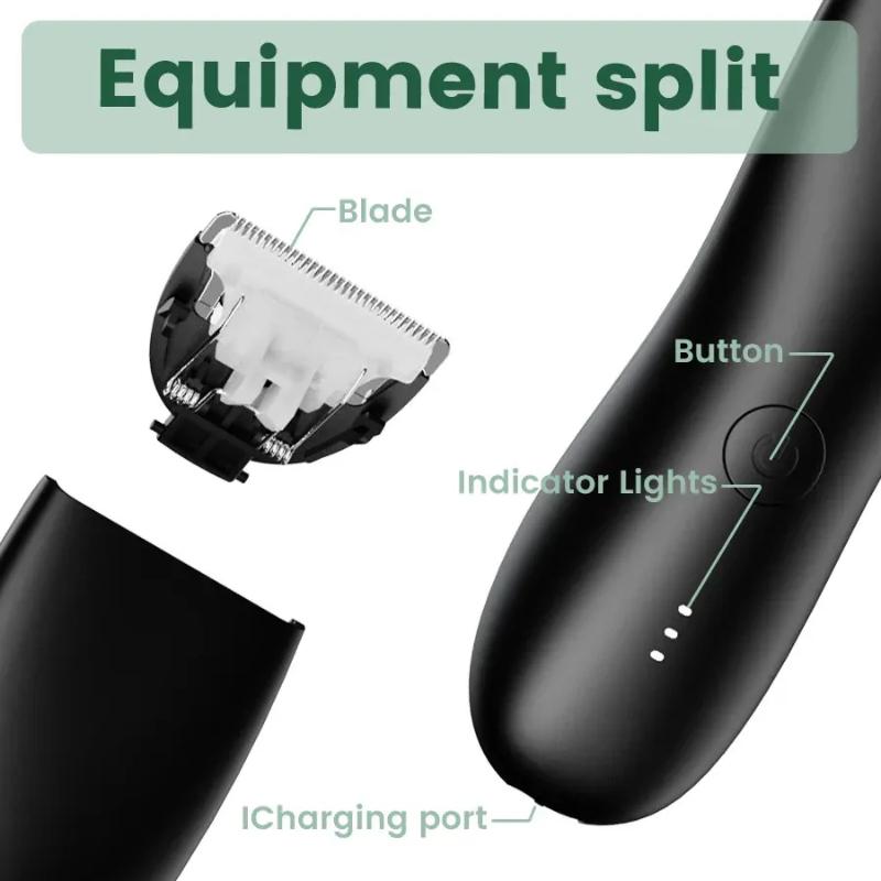 Waterproof Electric Body Hair Trimmer With Rechargeable Base Adjustable Guide Combs For Men Daily Personal Grooming At Home