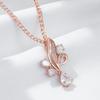 Shiny Natural Zircon Flower Pendant Necklace For Women Fashion  Rose Gold Color Ethnic Bridal Wedding Jewelry