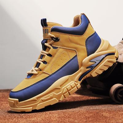 Herren Kurze Stiefel High Top Dicke Sohle Abriebfest Bequem Schnürschuhe Lässige Schuhe Atmungsaktiv Rutschfest Tägliche Pendel-Sneaker