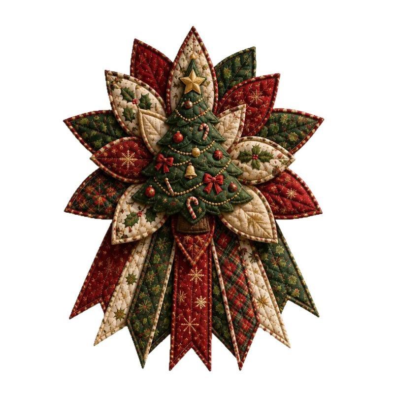 1 Set Weihnachts-Türhänger-Kranz Gesteppter Stoff Lebkuchen Weihnachtsstern Baum DIY Nähset Feiertagsbasteln Heimdeko Geschenk