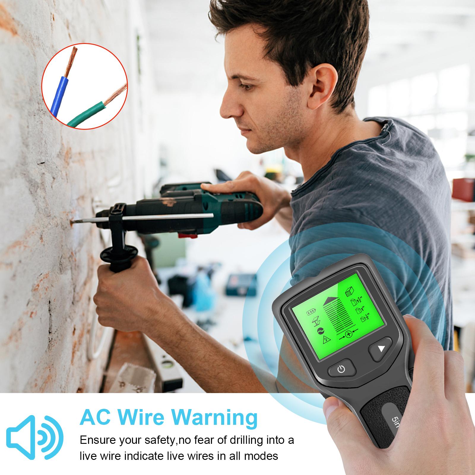 

HW430 5 in 1 Stud Detector Wall Scanner Digital Handheld Professional Multifunction Wall Detector Live Wires Cable чёрный