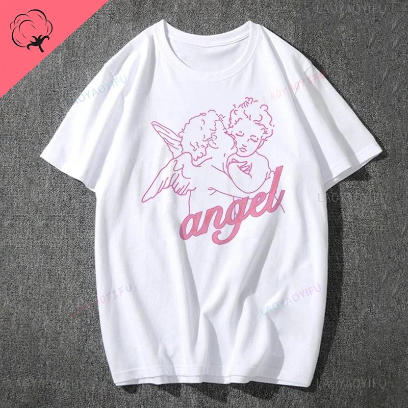 Fashion Fiorucci Baby Angel Graphic Tshirt Summer Classic Aesthetic T Shirt Unisex Unisex Kawaii Clothes Creative Couple Short Sleev Unisex