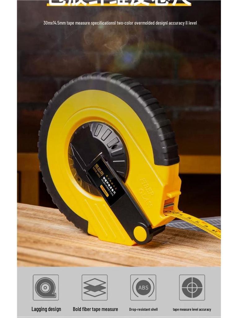 Leather and Fiber Tape Measure for Sports and Clothing – Available In 20m, 30m, 50m, and 100m Lengths.