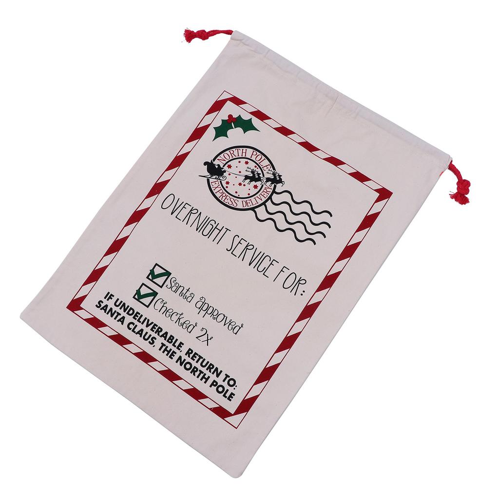 Gift Bag Burlap Bags with Drawstring Christmas Storage Cotton Wrapping Ornaments