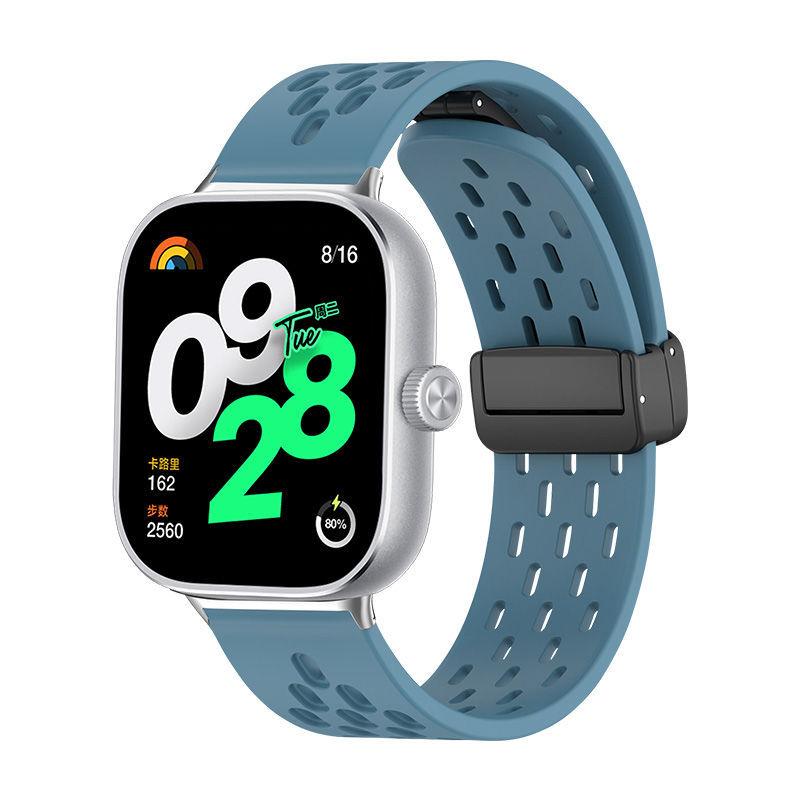 

Дышащий магнитный спортивный ремешок для Redmi Watch 5 4 Мягкий силиконовый браслет на запястье для Xiaomi Mi Band 9 Pro/8 Pro Ремешок для часов For Redmi Watch 5 4 синий