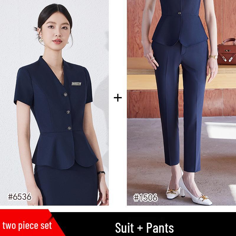 Women's Professional Workwear Set: Short-Sleeve Receptionist Manager Suit 2025