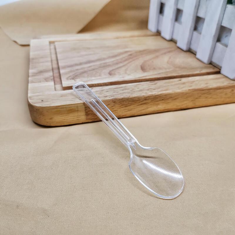 Disposable 100ml Round Plastic Dessert Cups with Spoons (100-Pack)