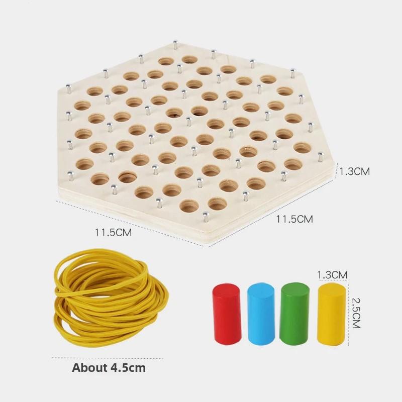 Wooden Toy Chess Game Rubber Band Game Family Interaction Brilliant Duel Board Game Board Game Toys