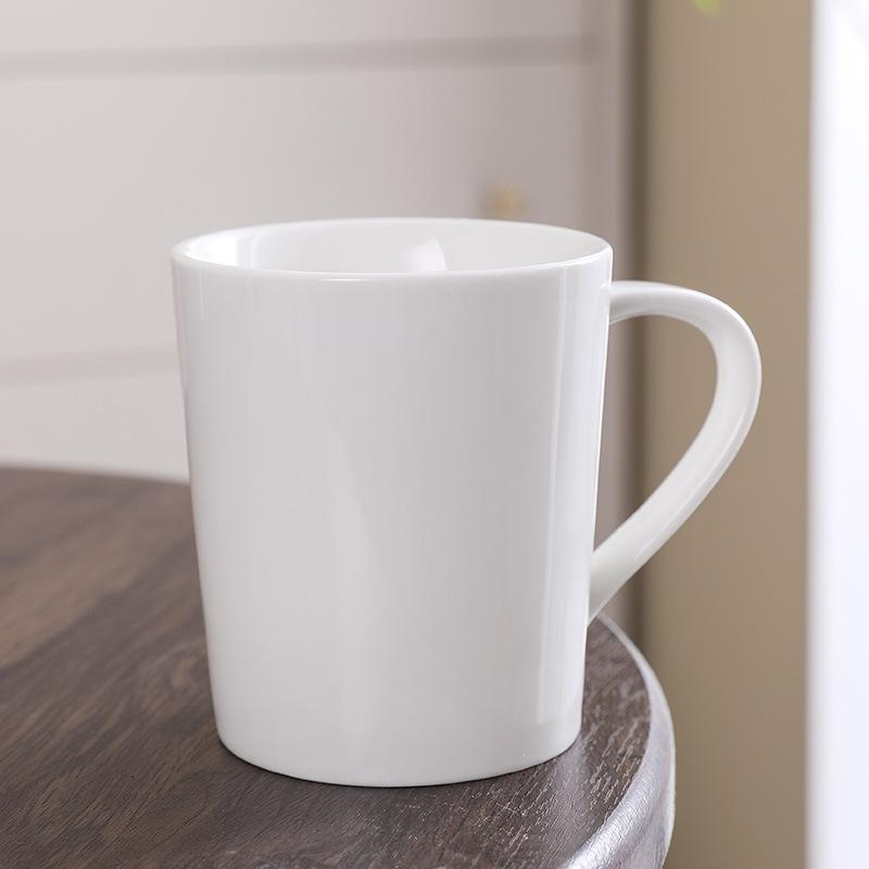 Pure White Simple Hotel Ceramic Cup Coffee Cup Ceramic Cup Advertising Engraving
