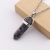 Handmade Amethyst Rose Quartz Hexagonal Pillar Pendant Necklace (N760)