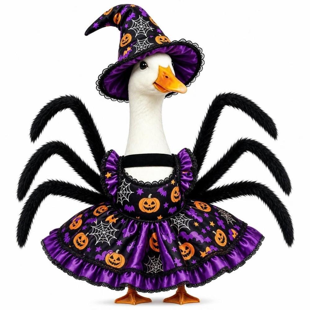 1 Set 23 Inch Fit Porch Goose Outfits Pumpkin Dress Goose Dress for Statue  Outdoor Patio