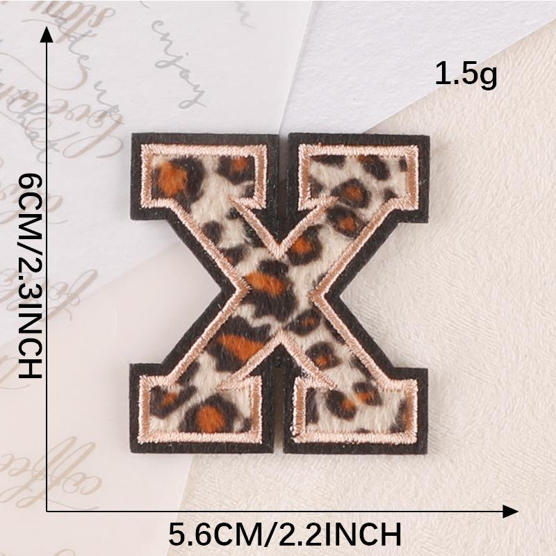 Embroidery Label Leopard Print English Alphabet Cloth Label Clothes And Hats Hand Account Diy Patch Accessories Embroidery Stickers Cloth Stickers