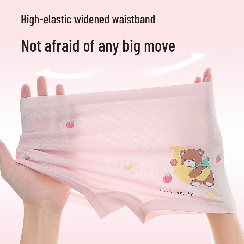 Mao Ren Girls' Ice Silk Cartoon Boxer Briefs Multi-pack