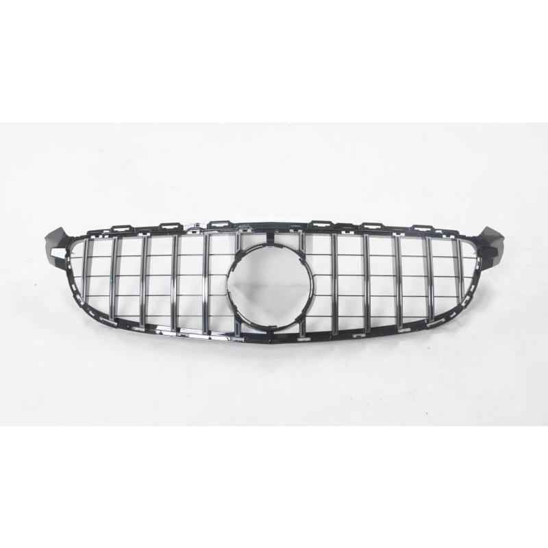 Compatible 15-18 W205 C63 GT Vertical Bar Front Grille Radiator Cover Air Intake High/Low Configuration.