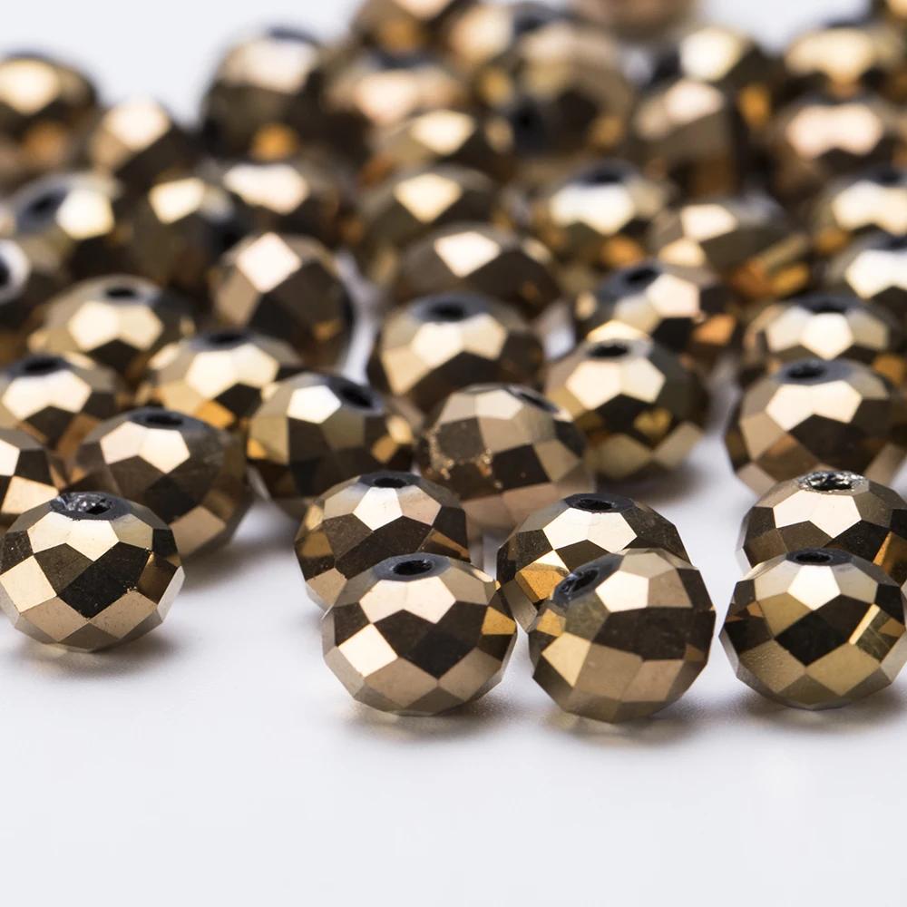 4 6 8 mm Rondell Kristallpärlor Fasetterade Porslinsglas Pärlor Lösa Avståndspärlor för Smyckestillverkning Handarbete Armband Halsband