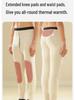 Women's Extra Thick High Waist Wool Winter Pants with Knee Pads