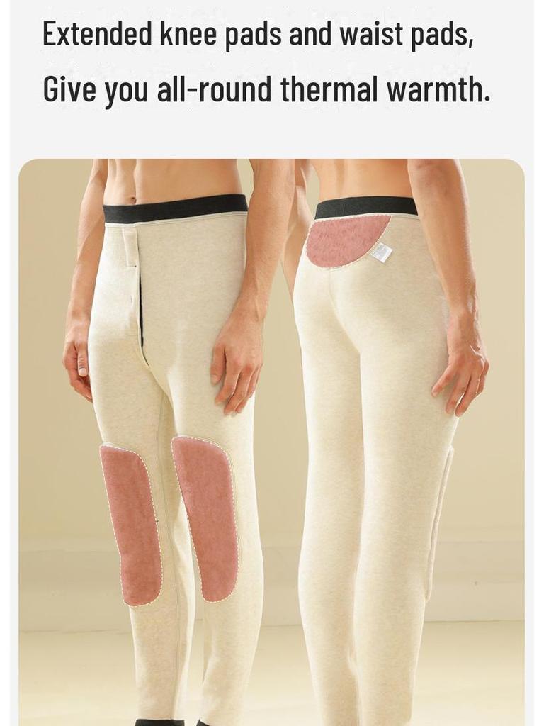 Women's Extra Thick High Waist Wool Winter Pants with Knee Pads